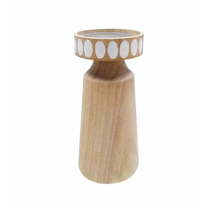 HD Designs 8 in Wood Small Candle Holder -8in