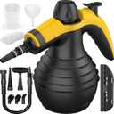Pressurized Handheld Steam Cleaner with 10pcs Accessories & Safety Lock, Multi-Purpose & Powerful Home Use Steamer for Cleaning, Car, Bathroom, Shower, Upholstery, Grout, Window (Black)