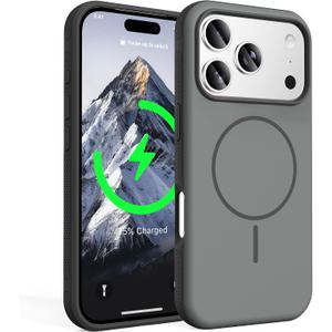 for iPhone 17 Pro Case, [Compatible with Mag-Safe] [Anti-Slip Edge Design] [Military Drop Protection] Heavy Duty Shockproof Hard Back Protective Phone Case - Black