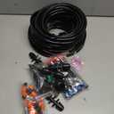 MIXC Greenhouse Micro Drip Irrigation Kit Automatic Irrigation System Patio Misting Plant Watering System with 1/4 inch 1/2 inch Irrigation Tubing Hose Adjustable Nozzle Emitters Barbed Fittings ((Upgraded) 26FT Main Tube+75FT 1/4'' Tube)