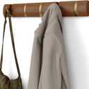 Umbra FLIP Wall Mounted Floating Rack  Modern, Sleek, Space-Saving Hanger with Retractable Hooks to Hang Coats, Scarves, Purses and More, Walnut/Gold