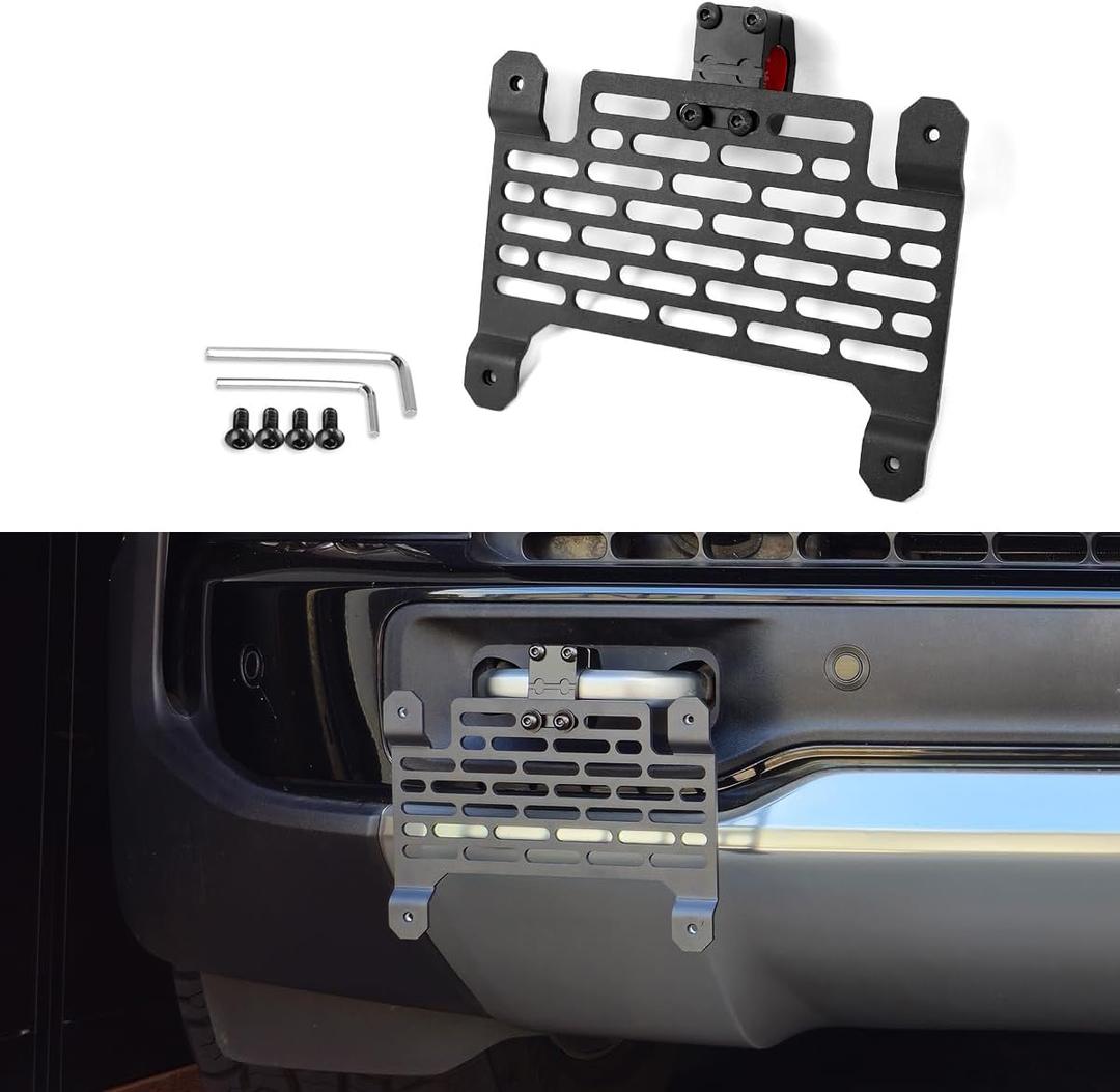 Front License Plate Bracket Compatible with Rivian R1T/R1S 2025 2024 2023 2022, License Plate Holder License Plate Frame Mounting Accessories for Rivian Tow Hook