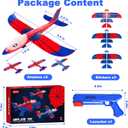 Airplane Launcher Toy for Kids, 3 Pack Spider Foam Gliders Air Planes with Led, 2 Flight Modes 3 4 5 6 7 Year Old Boys Girls Outdoor Flying Toys Outside Sport Games Birthday
