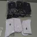 Shihanee 12 Pairs Cross Socks for Men Religious Christian Pastor Elastic Crew Socks Christian Gifts for Men (Black, White)