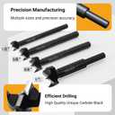 1/2" Forstner Drill Bits, 3Pcs Forstner Bit Set for Wood, 1/2" Drilling Bit Woodworking Hinge Cutter Tool Kits for Wood Plywood Plastic