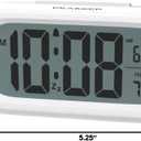 Peakeep Night Light Digital Alarm Clock Battery Operated with Indoor Temperature, Desk Small Clock (White)