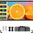 Outdoor 150inch Projector Screen with Stand, Portable Projector Screen with Carry Bag, Indoor 4K HD Movie Projection Screen for World Cup Outside Home Theater Backyard, 16:9