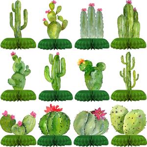 12 Pack Cactus Table Decorations - Cactus Party Decorations for Kids' Birthday and Baby Shower - Cactus Table Toppers