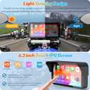 Carpuride W603 Motorcycle Carplay Screen, Wireless CarPlay & Android Auto for Moto, Remote Control6.3" Waterproof Touchscreen, BT Trans, GPS Navigation, Siri, G00gle Assistant