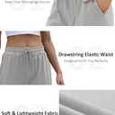 Sweetmoon Wide Leg Sweatpants Women Baggy Women's Tall Straight High Waisted Lounge Pants Workout Loose Lightweight Pockets (Gray, L)