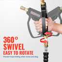 YAMATIC Short Pressure Washer Gun with Swivel, 5000 PSI Power Washer Wand Stubby Trigger Handle with 3/8" Plug & M22-14mm Male Inlet, 1/4" Quick Connect Outlet for Foam Cannon Car Wash Solid Brass, Short Gun
