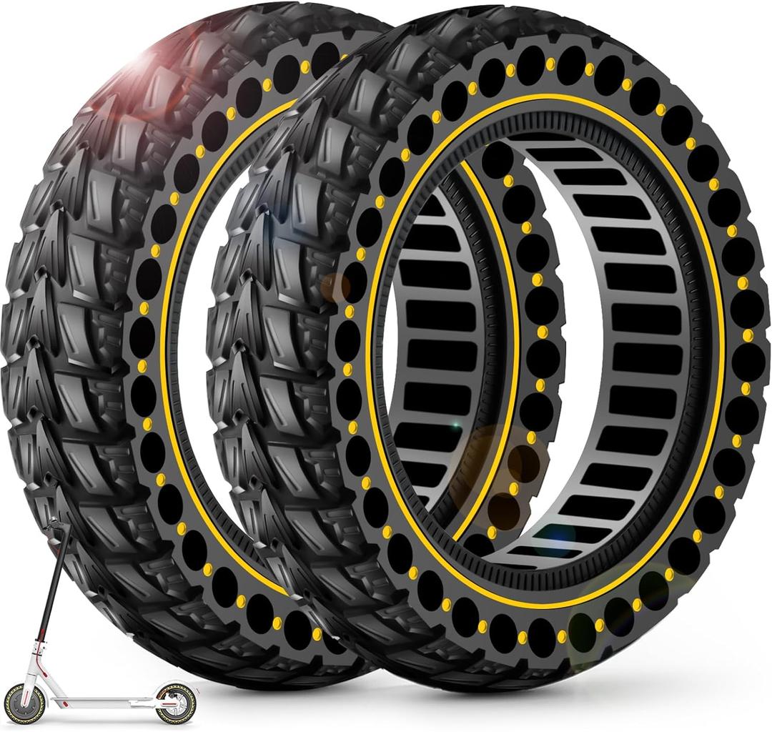 BANGTING 2PCS 60/70-6.5 Scooter Tire, 10x2.5 inch Tire Solid for Segway Ninebot Max G2 / G30 / G30D / G30E / G30E / G30LP / G30D II / G30 Max, 10x2.5-6.5 Tires Replacement for Electric Scooter (Yellow