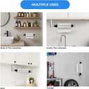 2 x Paper Towel Holder Under Cabinet - Wall Mount Paper Towel Holder with Damping Effect, Adhesive Hanging Silver Stainless Steel Paper Towel Rack for Kitchen & Bathroom