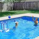 GoSports Splash Hoop 360 Floating Pool Basketball Game - Choose Red or Blue - Includes Hoop, 2 Balls and Pump