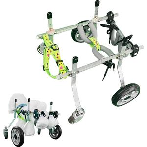 Dog Wheelchair Doggy/Cat Wheelchair for Back Legs, 4-Wheel Metal Dog Bike Trailer, Small Dog Cart Recover Dog Mobility for Front Leg Arthritis, Weak Limbs(S)