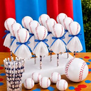 Seenelling 72 Pcs Baseball Party Favors Bulk for Kids Toys Lollipop Stationery Set Contains Baseball Beach Balls Stress Balls Pencils for Kid Birthday Gift Classroom Prizes Set Goodie Bag Fillers