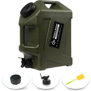 COOZMENT 3.2 Gallon/5 Gallon Water Containers with Spigot, BPA Free Water Jug, Military Green Water Tank, Multifunction Water Storage Containers for Camping Outdoor, Hiking
