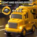 TEMI Construction Truck Boy Toys for 3-5 Year Old Toddlers - Toys for 3 4 5 6 7 Years Old Engineering Transport Vehicle Carrier Truck, Kids Excavator Crane Gifts Toys for Boys and Girls Aged 4-6