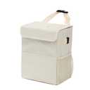 Car Garbage can with lid Leak Proof Vehicle Trash Can 3 Storage Pockets Hanging Waterproof car Trash Bag for SUV Beige