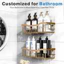 EUDELE Shower Caddy 2 Pack, Adhesive Organizer for Bathroom Storage, Home Decor & Kitchen, No Drilling, Rustproof Stainless Steel Shelf, Bathroom Decor Sets