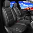 Fit Camry Car Seat Covers for Select Toyota Camry 2012-2024 2025 - Full Coverage Leather, Airbag Compatible, Waterproof & All Weather Seat Cushion Protector, Full Set, Black