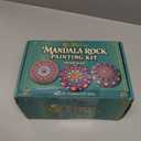 Mandala Rock Painting Kit Mandala Dotting Tools Set - 5 Large Wooden Rocks + 6 Stencils + Acrylic Paints - Relaxing Arts and Crafts for Adults Women - DIY Hobbies Art and Projects Dot Art Kit