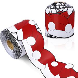 Panelee Christmas Santa Hat Border 68.9 Feet Bulletin Board Border Christmas Hat Cute Decor for Classroom Bulletin Boards Chalkboard Wall Decor