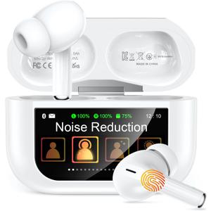 Bucephalus Wireless Earbuds with ENC Noise Cancelling, Bluetooth 5.4 Ear Buds, 48H Playtime & Bass Stereo Sound for Sports/Working, Compatible with iPhone/Android, Pad - Ivory White