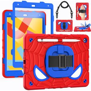 Grifobes for iPad 9th/8th/7th Generation Case 2021/2020/2019 (10.2 inch)
Full Protection with Screen Protector/Pencil Holder/Stand,Hand/Shoulder Strap for i Pad 9/8/7 Cover Red+Blue