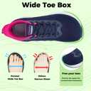 PERSOUL Wide Toe Box Shoes Women Arch Support Walking Sneakers Comfoty Orthotic Tennis Running Shoes for Plantar Fasciitis Bunions GreyPink US 10