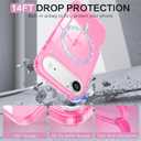 3 x BENTOBEN Magnetic for iPhone Air Case 2025, Clear Crystal Glitter Bling iPhone Air Phone Case [Compatible with MagSafe] Shockproof Sparkly Cute Women Girls Cover for iPhone 17 Air 6.5", Hot Pink