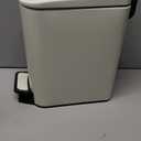TIPGO Slim Bathroom Trash Can with Lid Soft Close, 6 Liter / 1.6 Gallon Stainless Steel Garbage with Removable Inner Bucket, Small Trash Bins for Bedroom, Office (Cream)