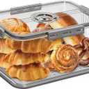 Bread Box for Kitchen Countertop | Airtight Bread Storage Container with New Upgrade Time Recording Lid  Bread Keeper for Homemade Bread, Donuts, Bagels, Toast, and Cookies (Grey)