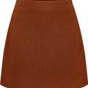 Timormode Mini Skirts for Women High Waisted Corduroy A Line Skirt 2026 Basic Casual Spring Pencil Skirts TMS8012 Darkbrown L