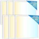 Sunco 6 Pack 2x2 LED Flat Panel Lights for Drop Ceiling, Troffer Replacement Light Fixture, 5200 LM, Selectable Features, 30W/35W/40W, 4000K/5000K/6000K, Dimmable (0-10V) ETL/DLC