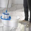Clorox Microfiber Spin Dry Microfiber Mop and Bucket System, Blue/White