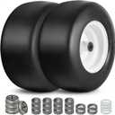 13x6.50-6 Flat Free Tire and Wheel with 3/4" & 5/8" Bearings, 13x6.50-6 Lawn Mower Tires for Zero Turn Mower, Riding Lawn Mower for Commercial Grade Lawn, Garden, 4"-7.2" Centered Hub (2 Pack)