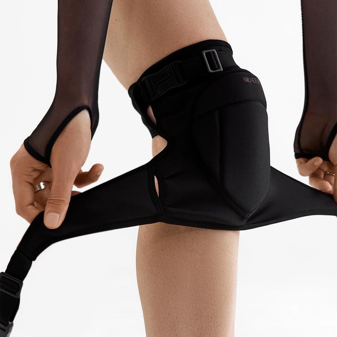 Queen Wear  Easy Way  Pole Dance Knee Pads  Perfect Woman Protection for Ballet Modern Dance and Indoor Sports (XS-S)