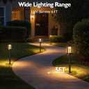 LITFIT Low Voltage Landscape Lighting, 12V 3.4W 155LM 3000K Outdoor Path Lights with Connectors, Crackled Shade, ORB Finish, Waterproof Aluminum LED Walkway Light Wired for Garden Yard, 4 Pack