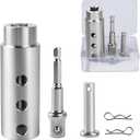 Moalaok Trailer Jack Drill Adapter Compatible with 1 Inch Jack Drive Shaft Stainless Steel Handle Cordless Drill Adapter with Socket Bit Attachment for Top Wind Trailer Crank