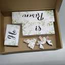 4 Pcs Easter Table Decor He is Risen Tiered Tray Decorations Set Christian Easter Spring Green Cross Rustic Farmhouse Wooden Stack Block Signs Religious Tabletop Party Decor for Home Office