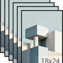 Lavezee 18x24 Poster Frame Black, 6 Packs Lightweight 18 x 24 Poster Frames for Wall Mounting, Display 24x18 Pictures, Posters & Art Prints Vertically or Horizontally
