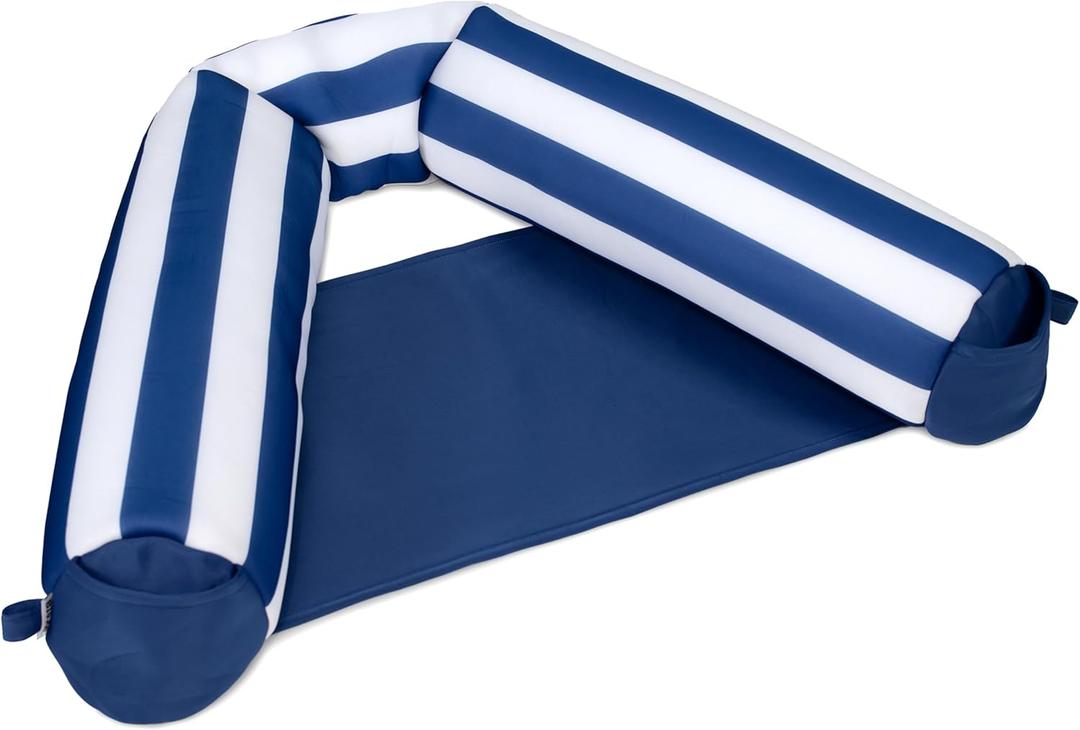 Big Joe Noodle Sling XL Pool Float, Nautical Stripe, Doubled-Sided Mesh, Quick Draining Fabric, No Inflation Needed
