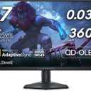 Alienware AW2725DF OLED Gaming Monitor - 26.7-inch Quantom-Dot WQHD (2560x1440) 360Hz 0.03Ms Display, AMD FreeSync Premium Pro, HDMI/DP/USB 3.2 Gen1, Height/Tilt/Swivel/Pivot Adjustability - Black