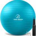 ProBody Pilates Yoga Ball - Exercise Balls, Various Sizes, for Stability, Pregnancy, Workout & Physical Therapy (L: 23-26", 65 cm, Sky)
