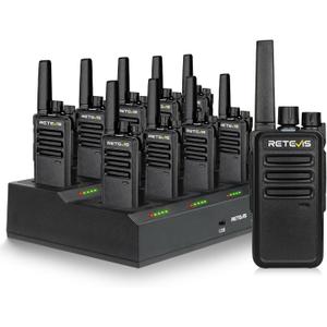 Retevis RT68 Walkie Talkies Long Range Rechargeable (10 Pack) with Charger