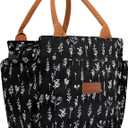 Joymee Lunch Bag Women Insulated Lunch Box Reusable Leakproof Large Cooler Tote for Womens Mens Adults with Bottle Holder and Side Pockets for Work Office Picnic - White Little Flowers