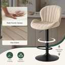 Bar Stools Set of 4, Fabric Adjustable Height Swivel Barstools