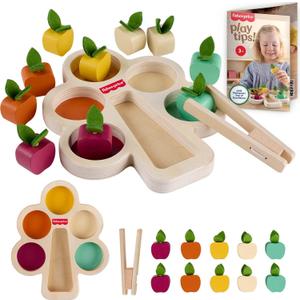 Fisher-Price Wood Montessori Toy Sorting Tree, American Montessori Society Seal of Excellence, Wooden Learning Activity Puzzle & Expert Play Tips for Preschool Kids Ages 3+ Years
