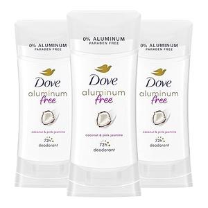 Dove Aluminum Free Deodorant for Women 3 Count Coconut and Pink Jasmine 72 hour odor protection 2.6 oz